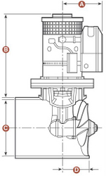 Schemat budowy i wymiary steru trumieniowego 185 TT