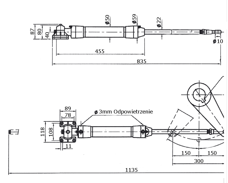Schemat siłownika hydraulicznego CI 220