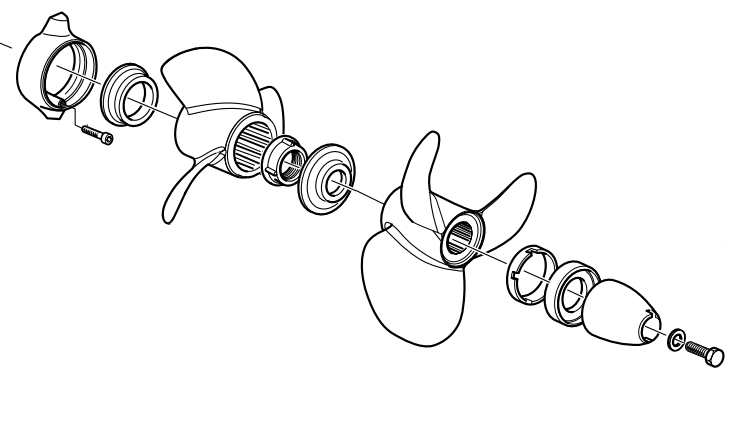 Schemat mocowania śrub w systemie Duo propeller Volvo Penta typ B